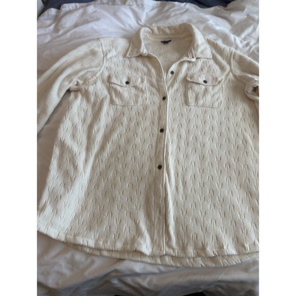 Women’s Ivory Colored Fleece Jacket Eddie Bauer Size 2T XL - Picture 1 of 6